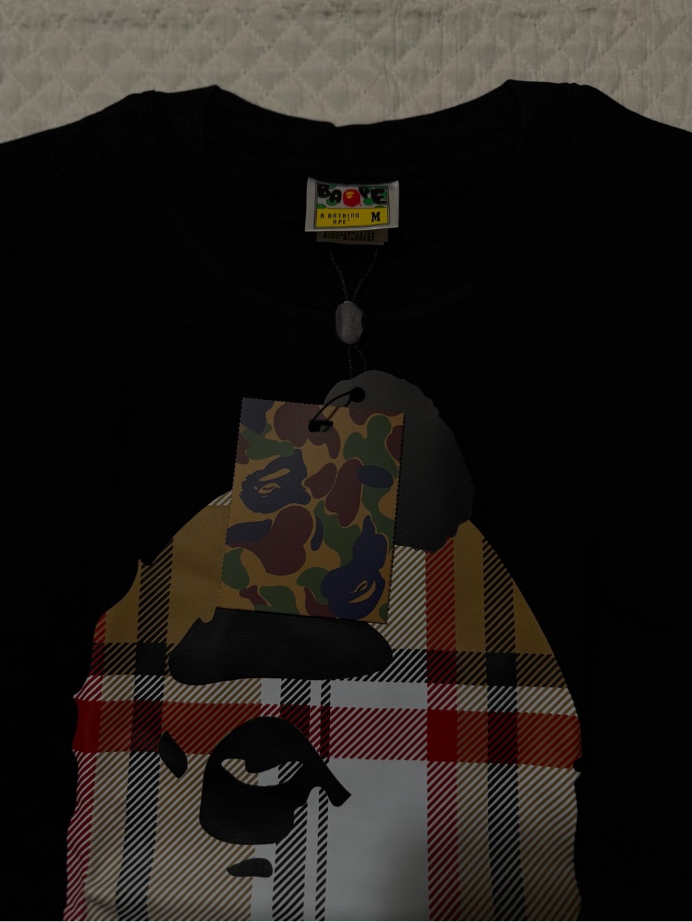 A Bathing Ape X Burberry black tee - Gem
